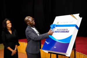 Hon. Justice Abodo launching the Decision to Charge Guidelines (PHOTO: ODPP)